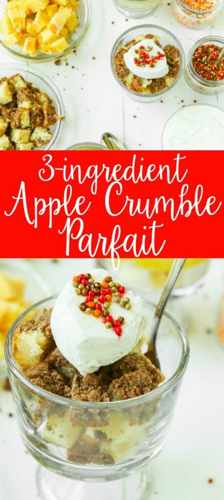 These easy parfaits may not be healthy or great for breakfast, but they are sure delicious! The perfect desserts to make with your kids. Just cut up fruit, cake loaves, and set out some mason jars for a fun parfait bar. I can’t wait to try the apple crumble one with my son. 