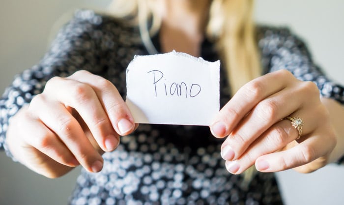 Play charades with black and white items