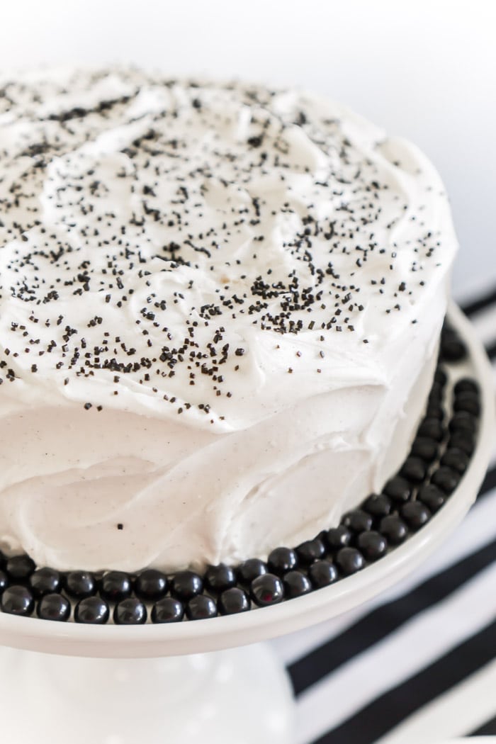 Simple black and white cake