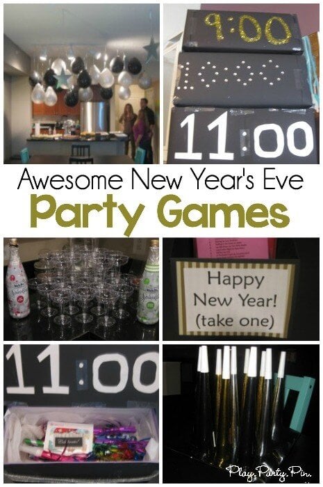 These are the best New Year's Eve party games! Love the hourly boxes with New Year's Eve trivia and printable games! 
