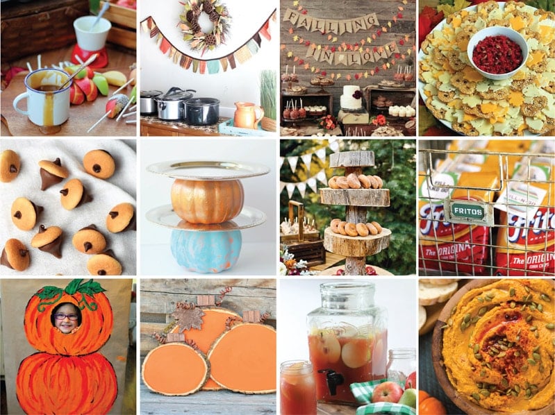 A collage of great fall party ideas