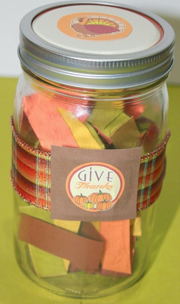 Gratitude jar with little slips of paper inside