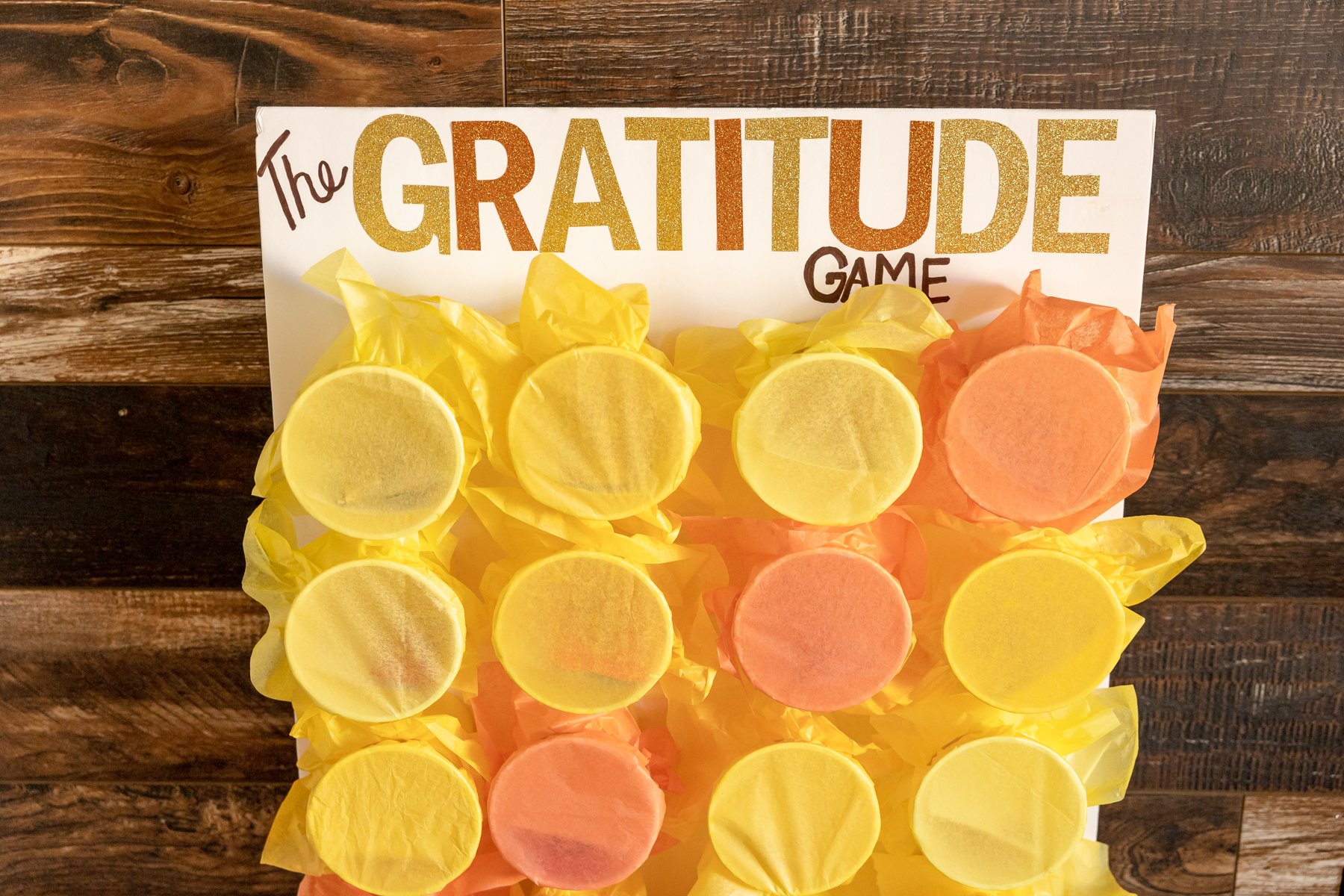 gratitude game with cups