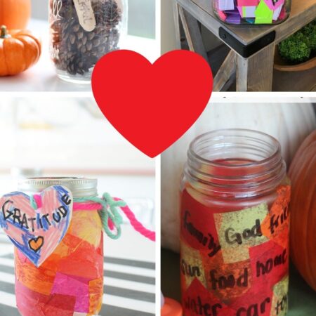 Collage of gratitude jar images