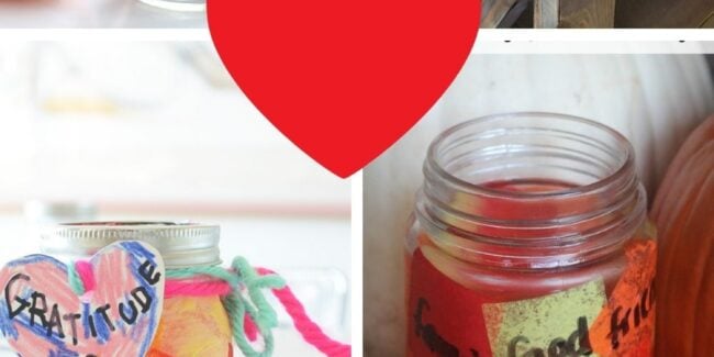 Collage of gratitude jar images