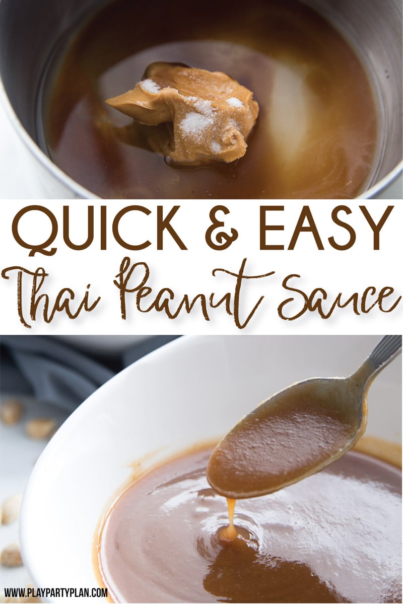 The best peanut sauce for springs rolls! An easy Thai peanut sauce recipe that’s great on noodles, on satay chicken, on Vietnamese noodle bowls, and more! So yummy!