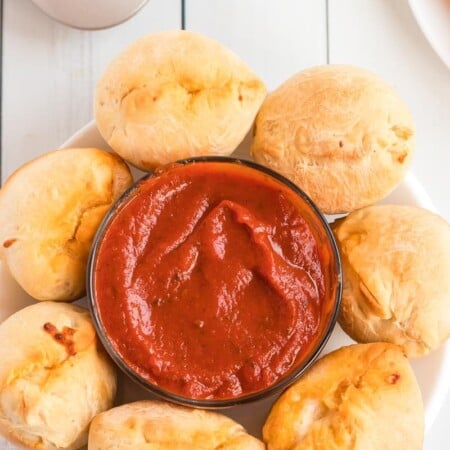 Mini calzones and sauce