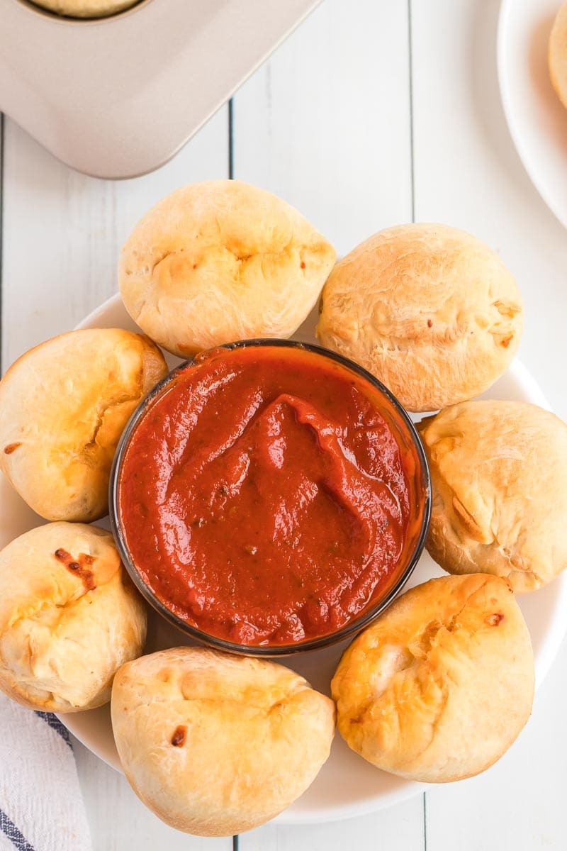 Mini calzones and sauce