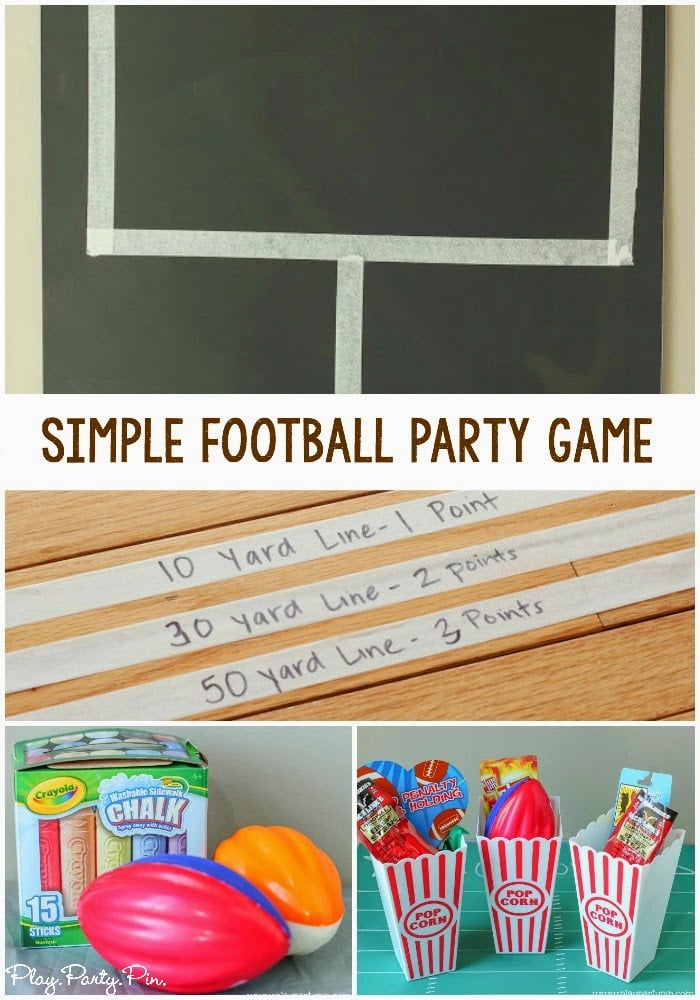 Super easy and fun football party game idea from playpartyplan.com