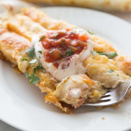 Creamy White Chicken Enchiladas Recipe - Play Party Plan