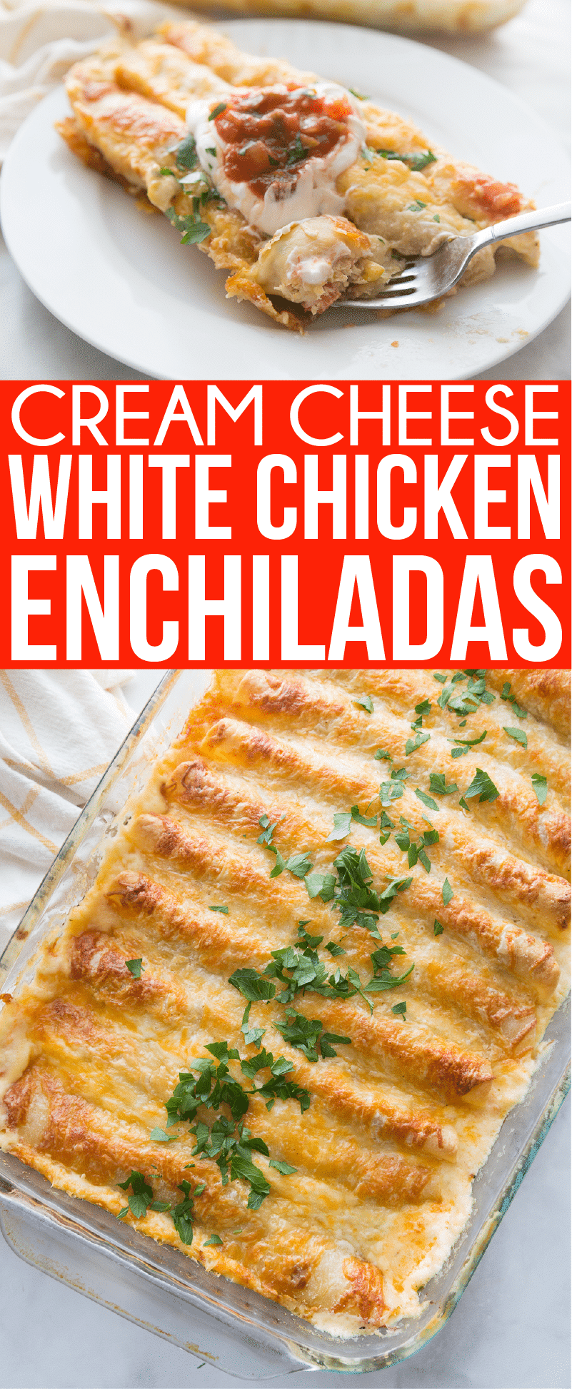 Pictures of white chicken enchiladas