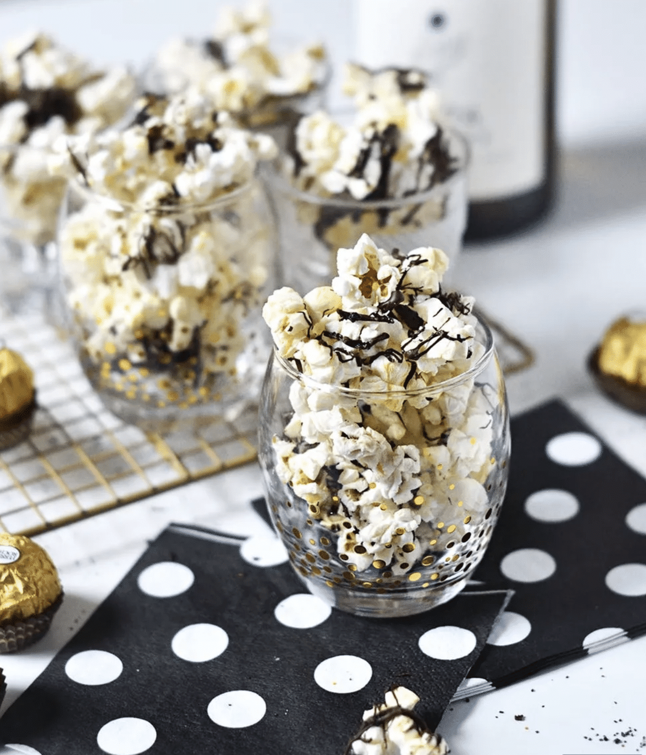 Black and white popcorn makes delicious Oscar party food