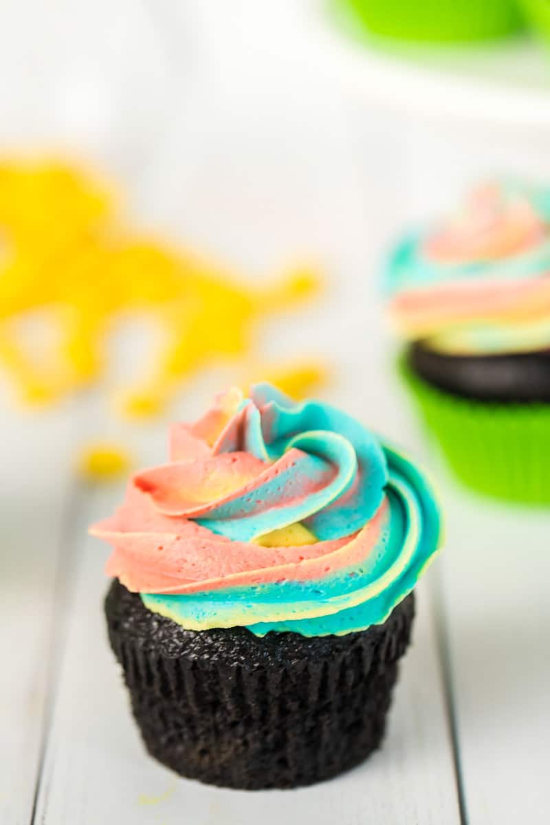 Two St Patrick's Day cupcakes