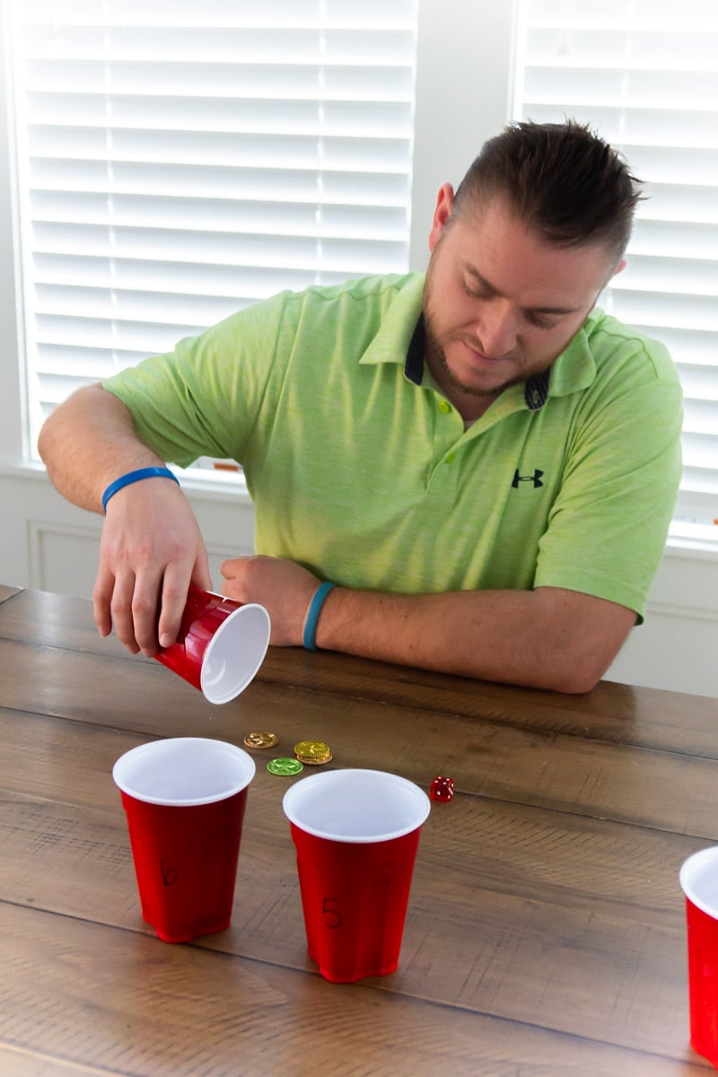 Man playing fun St Patrick's Day games for adults