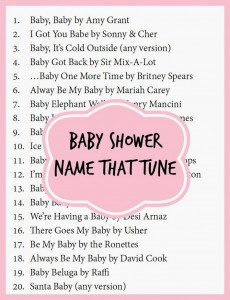Baby shower name that tune