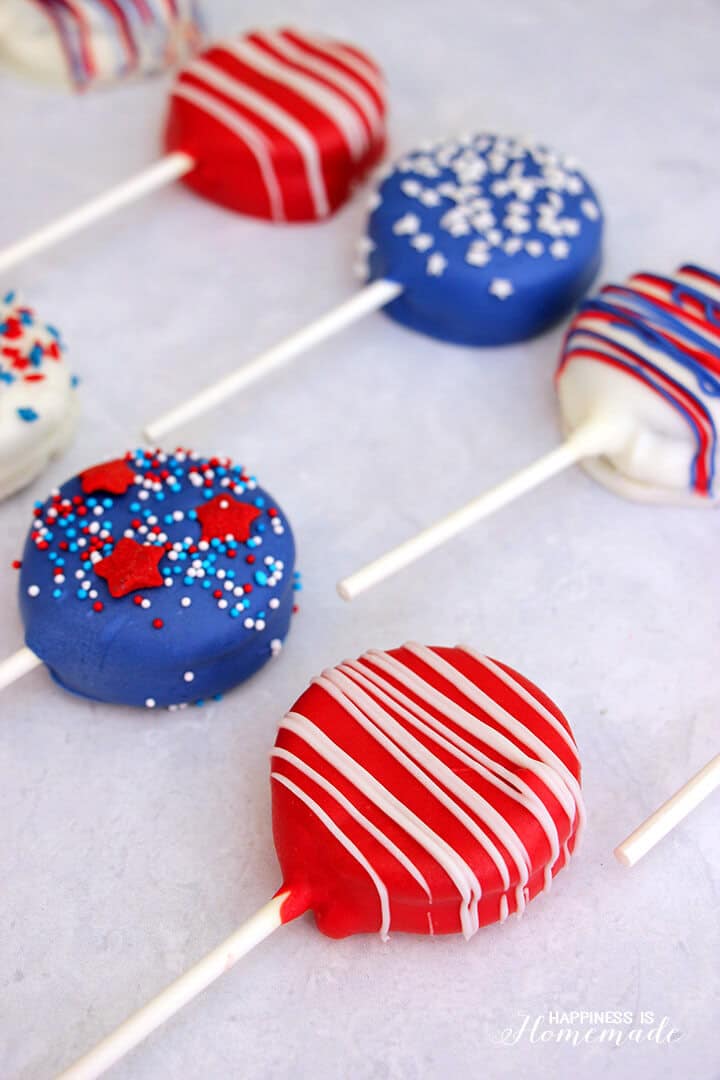 red white and blue pops