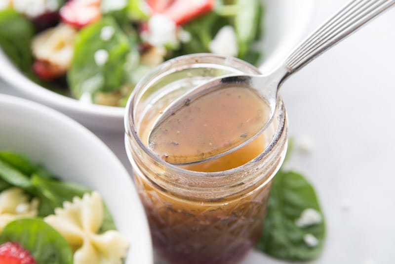 Dressing for the best spinach strawberry salad