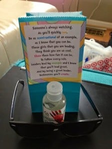 Cute girl's camp pillow treat idea, especially for YCLs and leaders