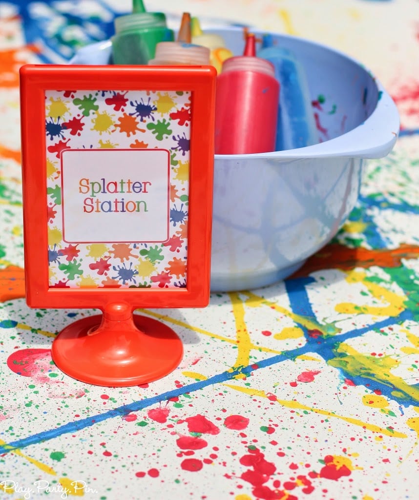 Splatter station, perfect for an art party Splatter station, perfect for an art party