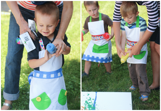 Fill squeeze bottles with washable paint and let kids make their own splatter painting, perfect for an art party 