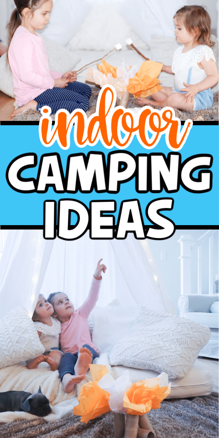 Girls enjoying indoor camping ideas