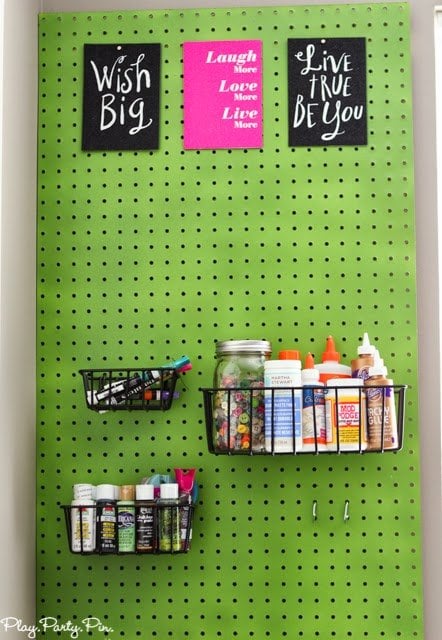 Simple and creative craft room organization ideas from playpartyplan.com