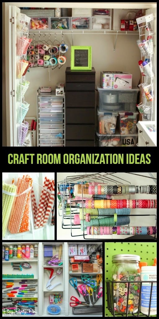 Simple and creative craft room organization ideas from playpartyplan.com