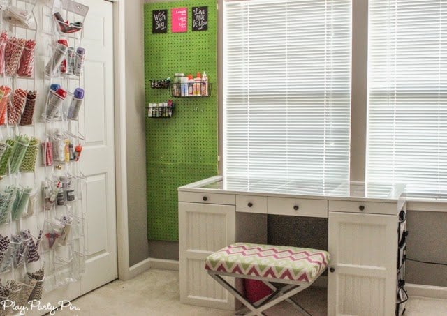 Simple and creative craft room organization ideas from playpartyplan.com Simple and creative craft room organization ideas from playpartyplan.com