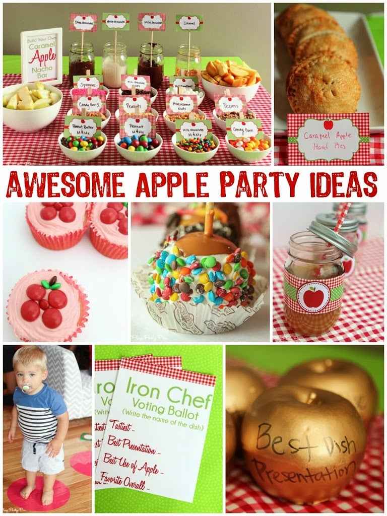 Apple party ideas including a caramel apple nacho bar and candy apple cupcakes from playpartyplan.com #FlavorOfFall #shop