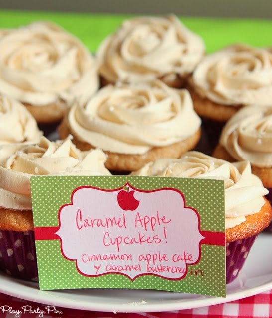caramel apple cupcakes