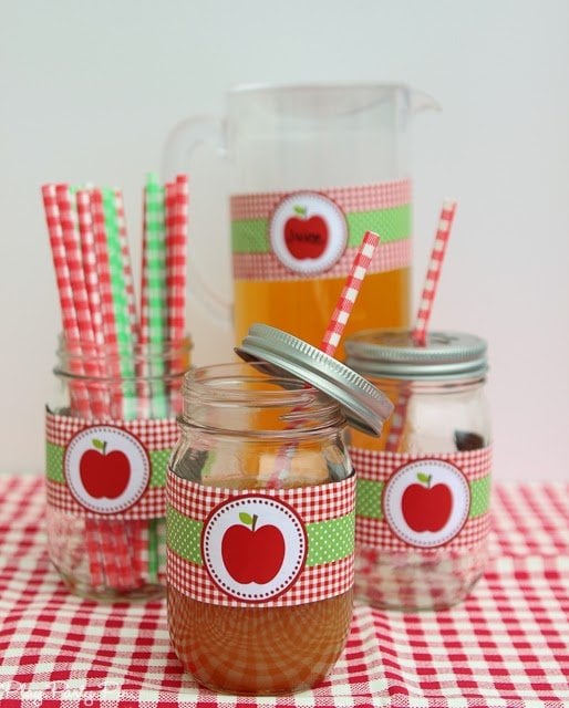 apple juice in mugs