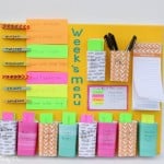 Easy DIY weekly menu board from playpartyplan.com - combination meal planner + weekly menu board