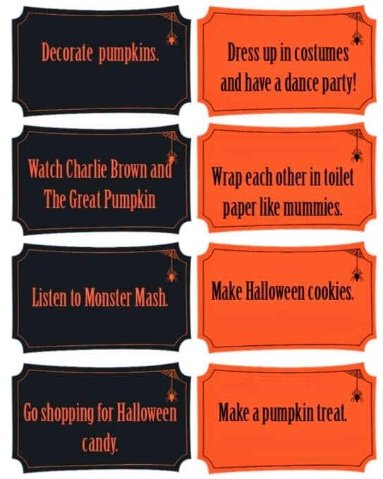 All sorts of fun Halloween activities for kids including a great Halloween countdown calendar idea