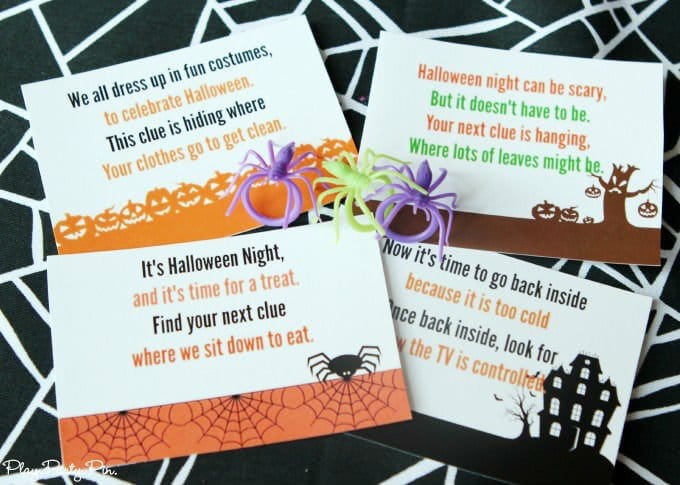 Free printable Halloween scavenger hunt perfect for Halloween parties