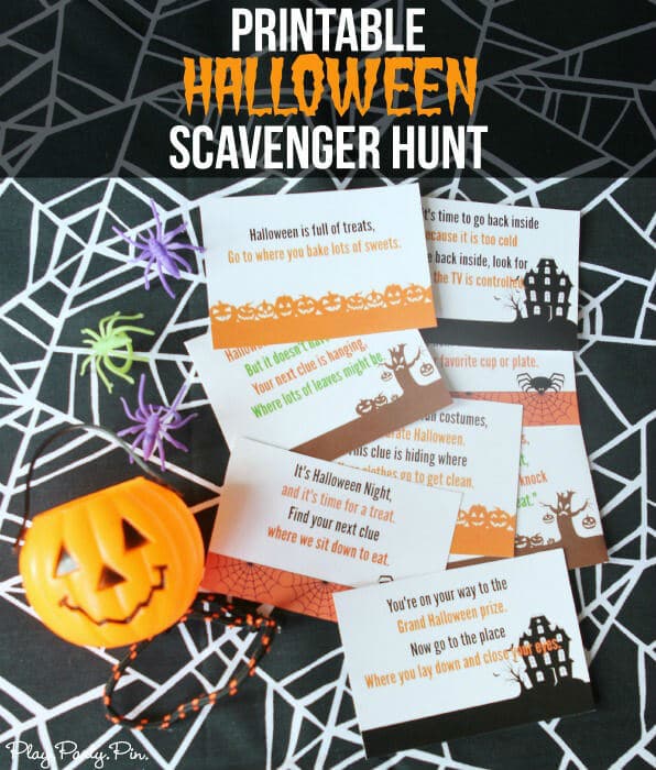 Free printable Halloween scavenger hunt for kids