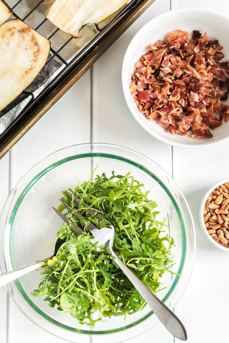 ingredients for stuffed eggplant rolls