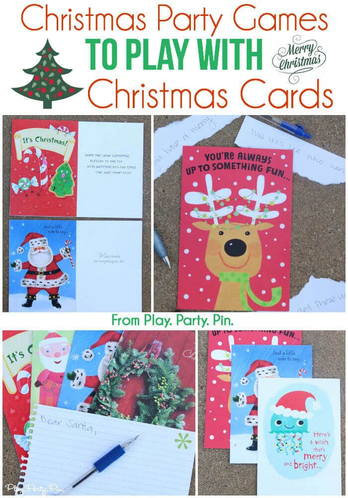 Mix things up this year with one of these creative Christmas party games from www.playpartypin using Christmas cards! Christmas Card Balderdash sounds hilarious!