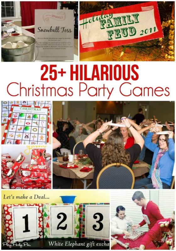 The best collection of 25 awesome Christmas party games, lots of free printables, and tons of laughs!