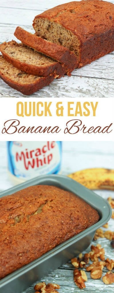 An easy and delicious banana bread recipe, perfect if you like banana walnut bread