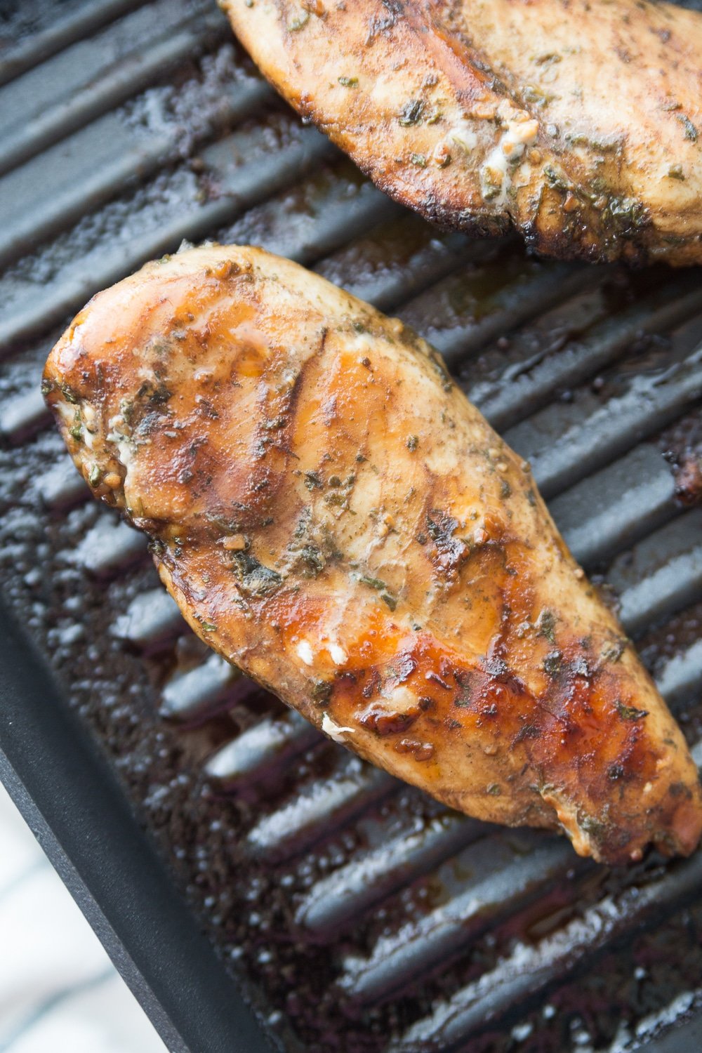 Balsamic chicken on a grill pan