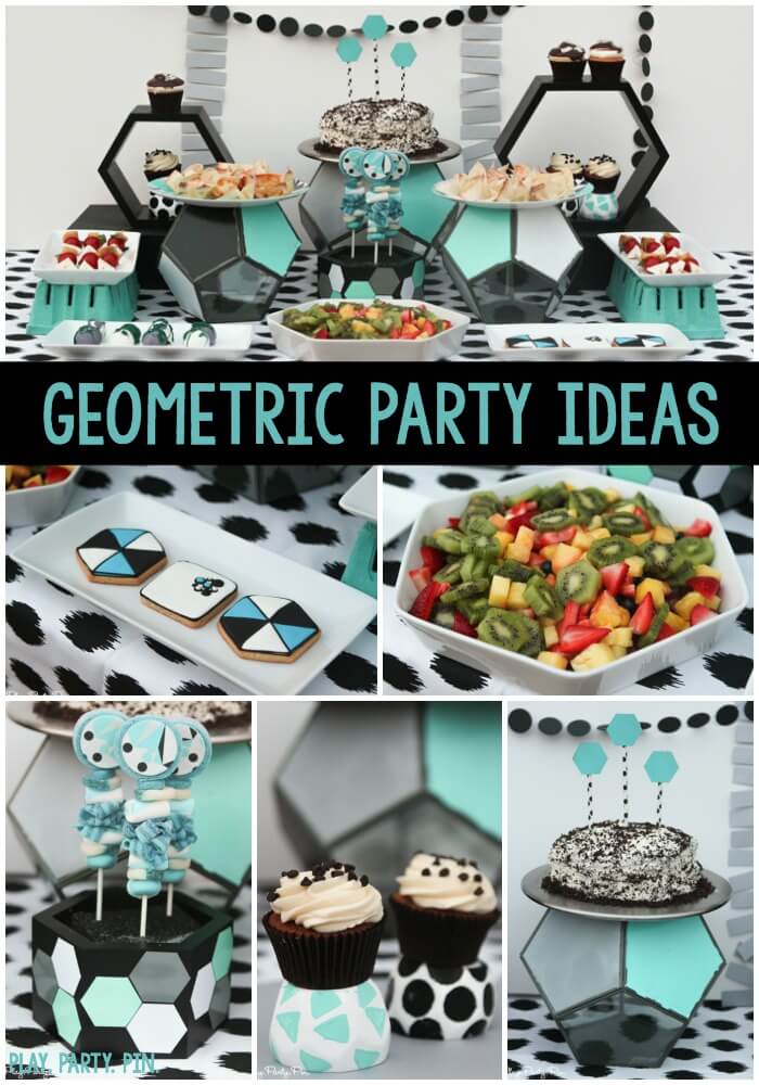 Love all of the details from this geometric party, especially all of the favorite things party details!