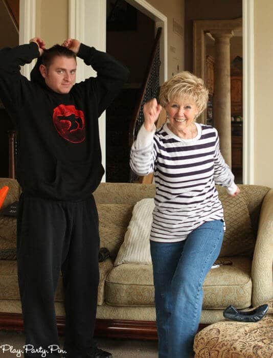 Fun Super Bowl party games like this one where you have guests try to toss things to get them to land on football field lines! 