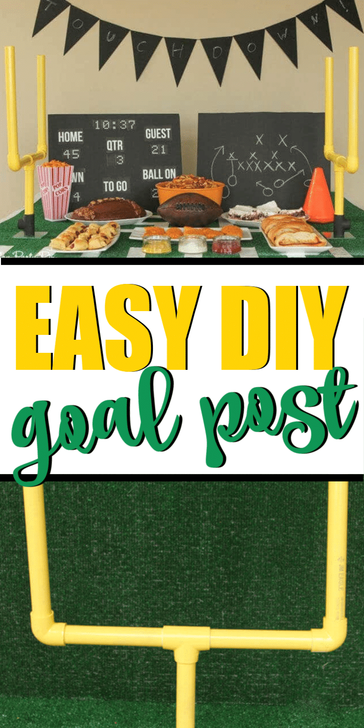 Make these easy DIY PVC pipe field goals in minutes to add some fun to your next football party table!