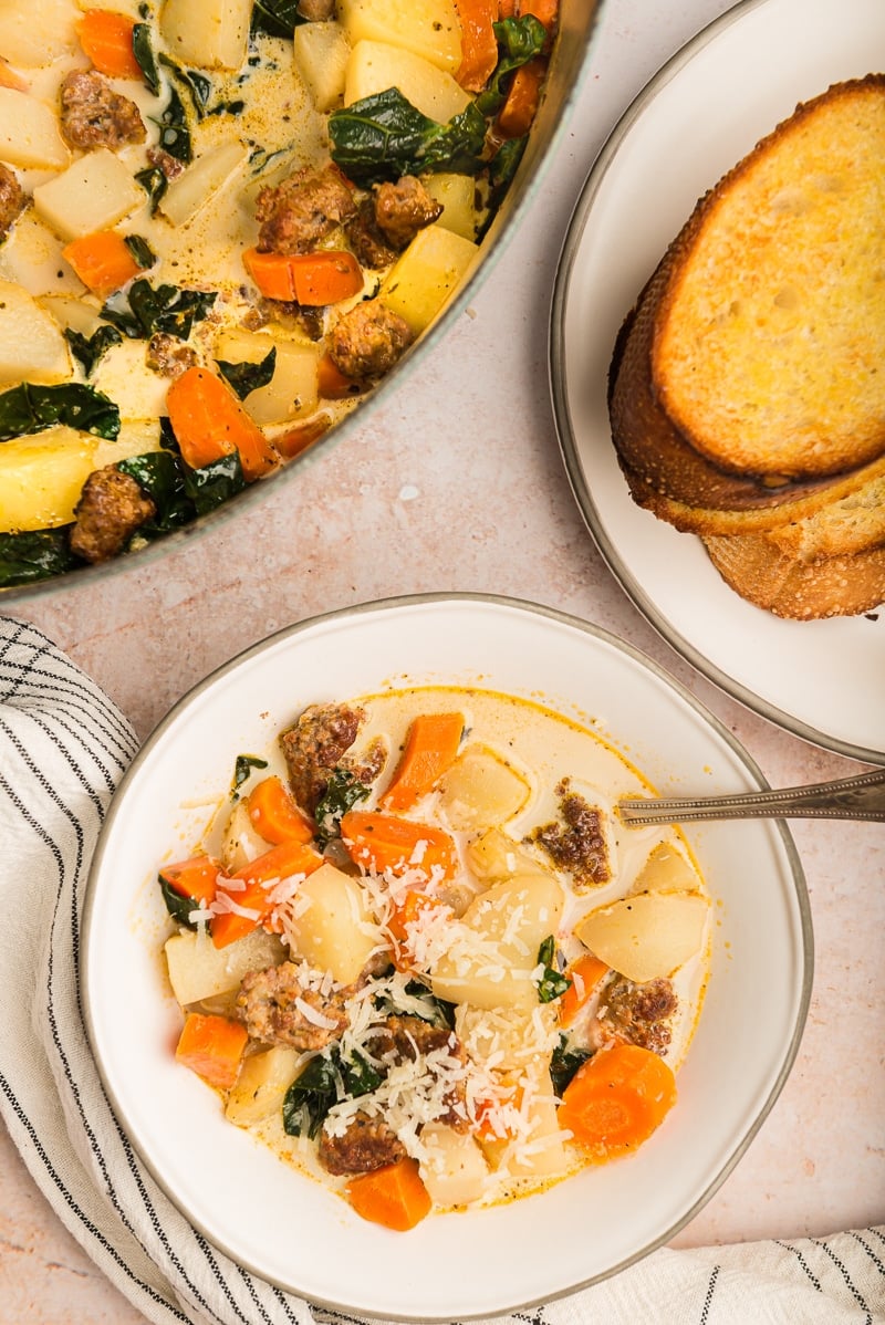 Whole30 zuppa toscana soup in a bowl