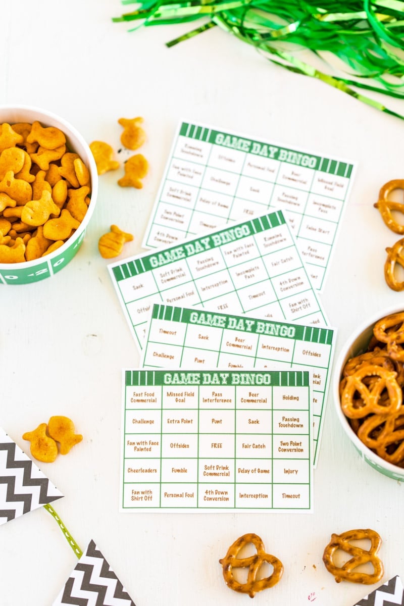 Free printable football bingo cards