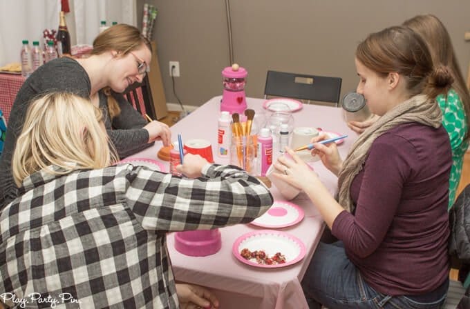 This Craft Your Heart Out girls night from www.playpartyplan.com is one of the cutest Valentine's Day party ideas I've ever seen, love it!