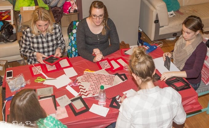 This Craft Your Heart Out girls night from www.playpartyplan.com is one of the cutest Valentine's Day party ideas I've ever seen, love it!