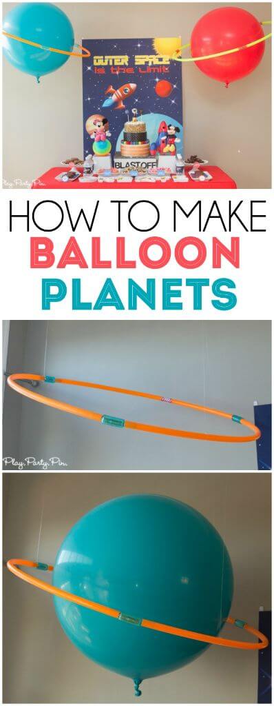 Turn balloons and hula hoops into perfect planets for an outer space party
