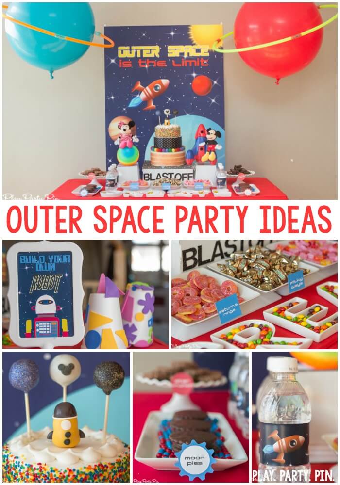 All the outer space party ideas you need to throw an amazing kid's outer space party! And absolutely love those amazing balloon planets!