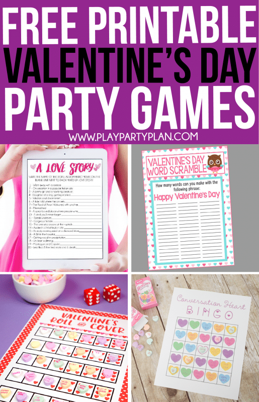 Printable Valentine's Day games for kids and adults